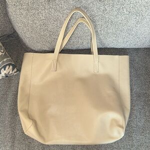 J Crew Cream Leather Tote